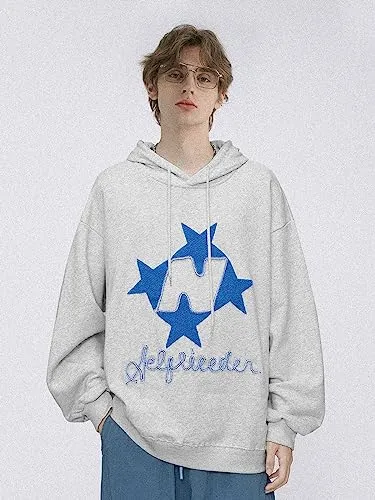 Aelfric Eden Y2k Hoodie Women Graphic Oversized Hoodies Star Embroidered Hoodied Sweatshirt Casual Vintage Pullover