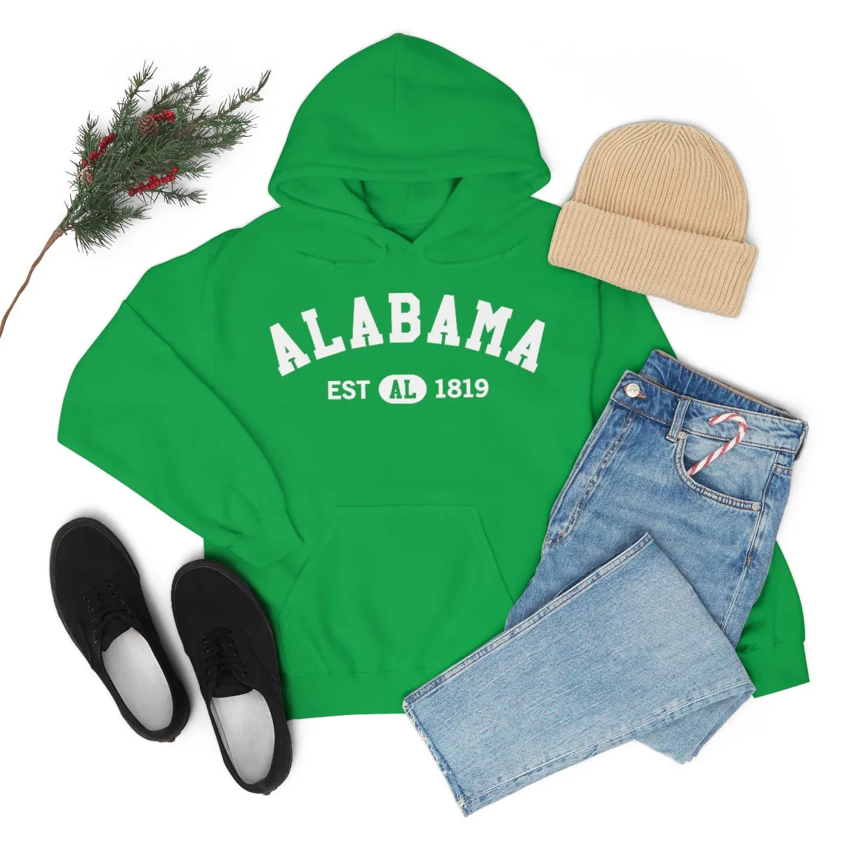 Alabama AL State Hoodie, I Love Alabama Retro Vintage Men Women Hooded Sweatshirt Pride Patriotic USA Gifts Hiking Pullover