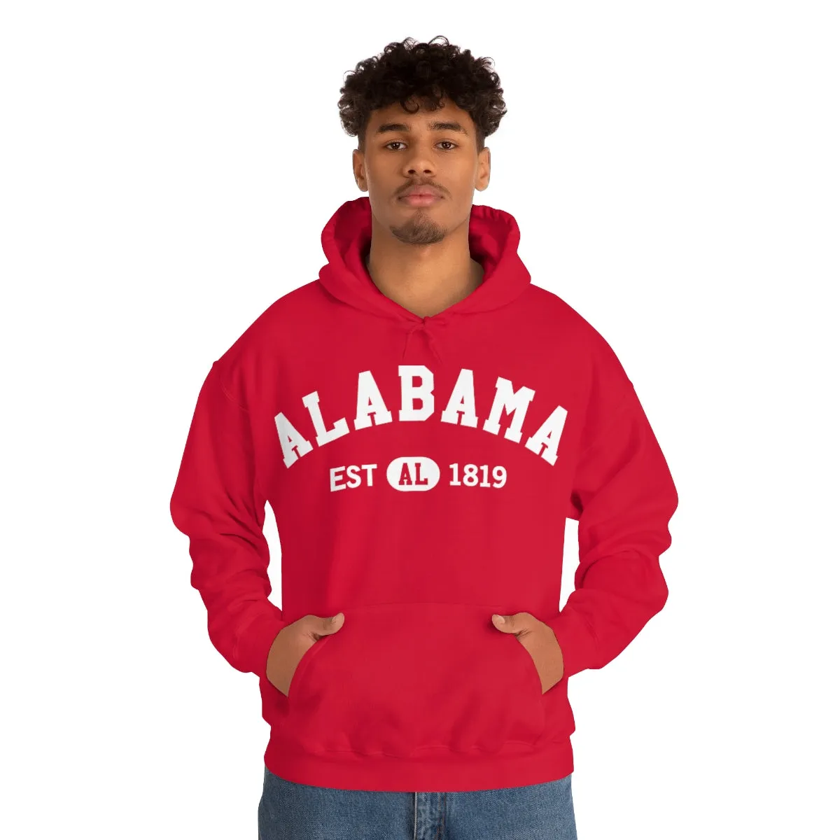 Alabama AL State Hoodie, I Love Alabama Retro Vintage Men Women Hooded Sweatshirt Pride Patriotic USA Gifts Hiking Pullover