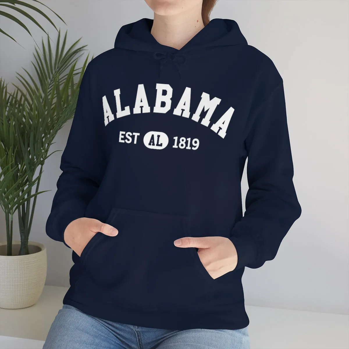 Alabama AL State Hoodie, I Love Alabama Retro Vintage Men Women Hooded Sweatshirt Pride Patriotic USA Gifts Hiking Pullover