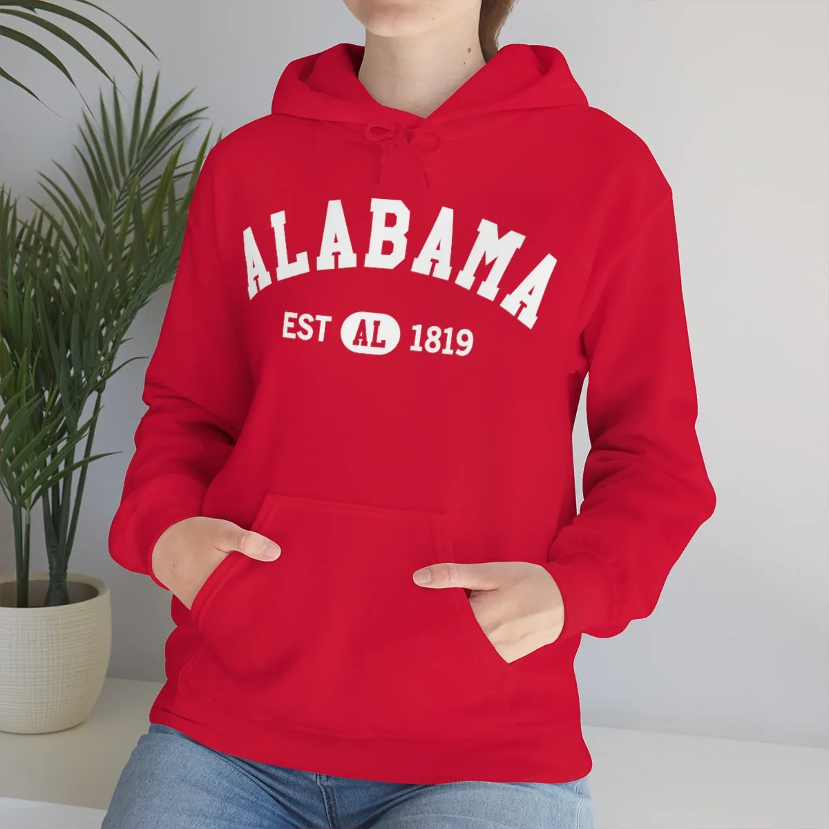 Alabama AL State Hoodie, I Love Alabama Retro Vintage Men Women Hooded Sweatshirt Pride Patriotic USA Gifts Hiking Pullover