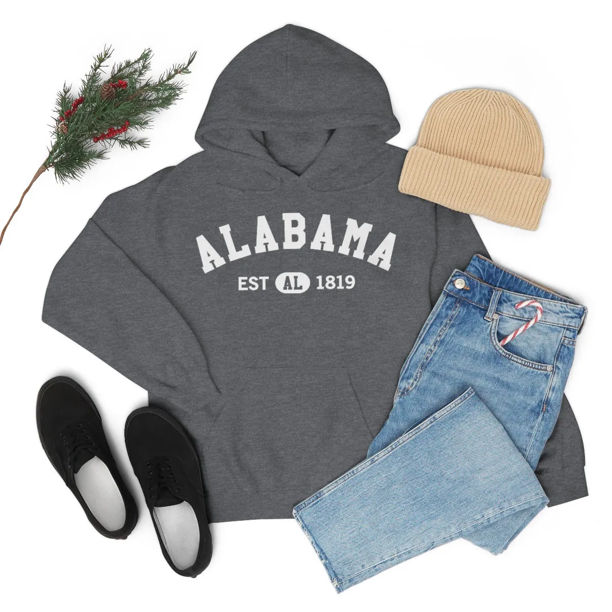 Alabama AL State Hoodie, I Love Alabama Retro Vintage Men Women Hooded Sweatshirt Pride Patriotic USA Gifts Hiking Pullover