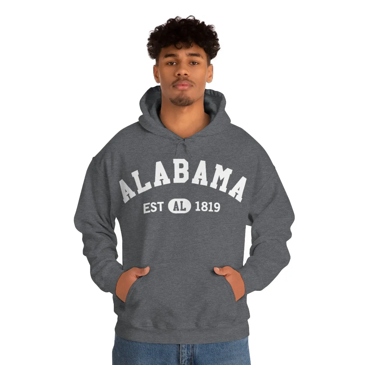 Alabama AL State Hoodie, I Love Alabama Retro Vintage Men Women Hooded Sweatshirt Pride Patriotic USA Gifts Hiking Pullover