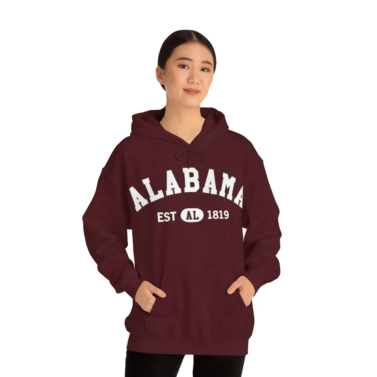 Alabama AL State Hoodie, I Love Alabama Retro Vintage Men Women Hooded Sweatshirt Pride Patriotic USA Gifts Hiking Pullover