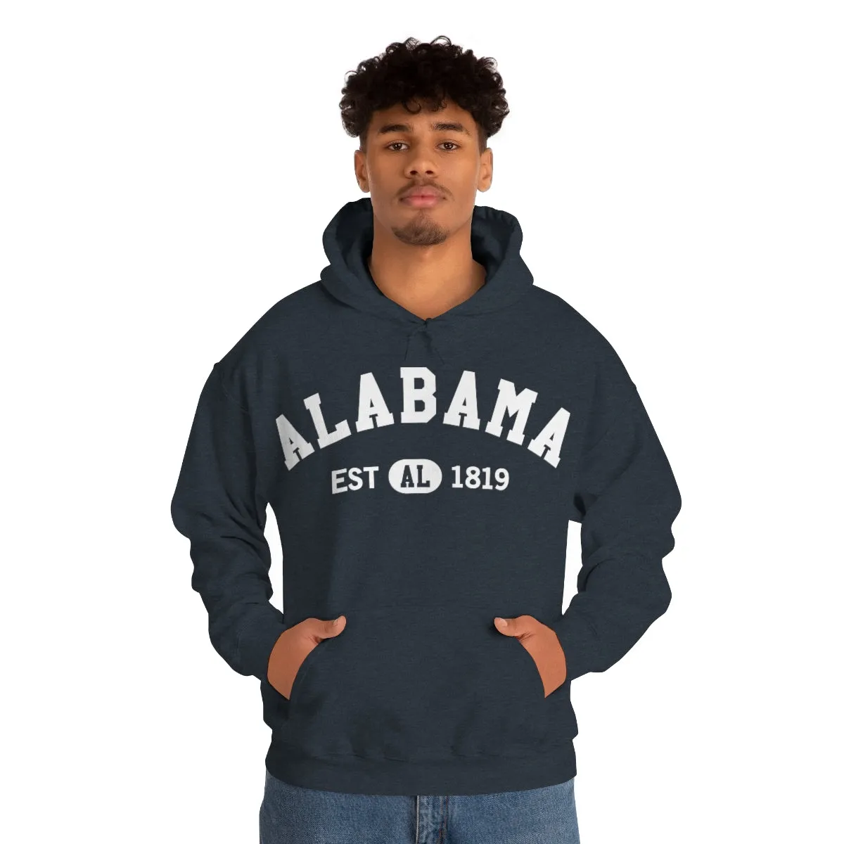 Alabama AL State Hoodie, I Love Alabama Retro Vintage Men Women Hooded Sweatshirt Pride Patriotic USA Gifts Hiking Pullover