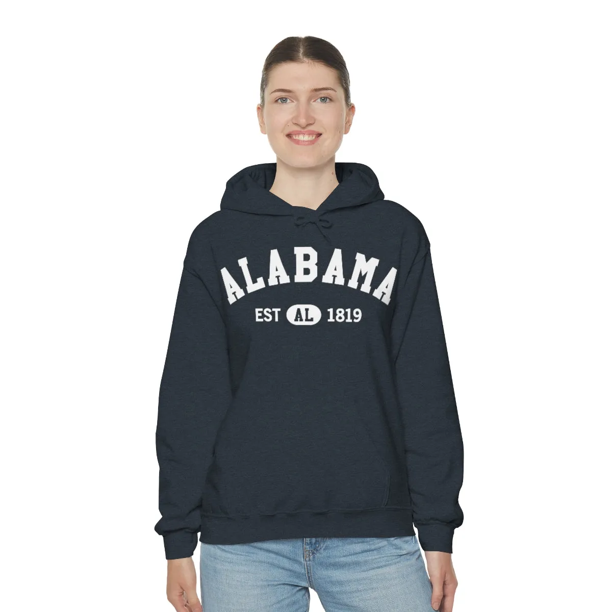 Alabama AL State Hoodie, I Love Alabama Retro Vintage Men Women Hooded Sweatshirt Pride Patriotic USA Gifts Hiking Pullover