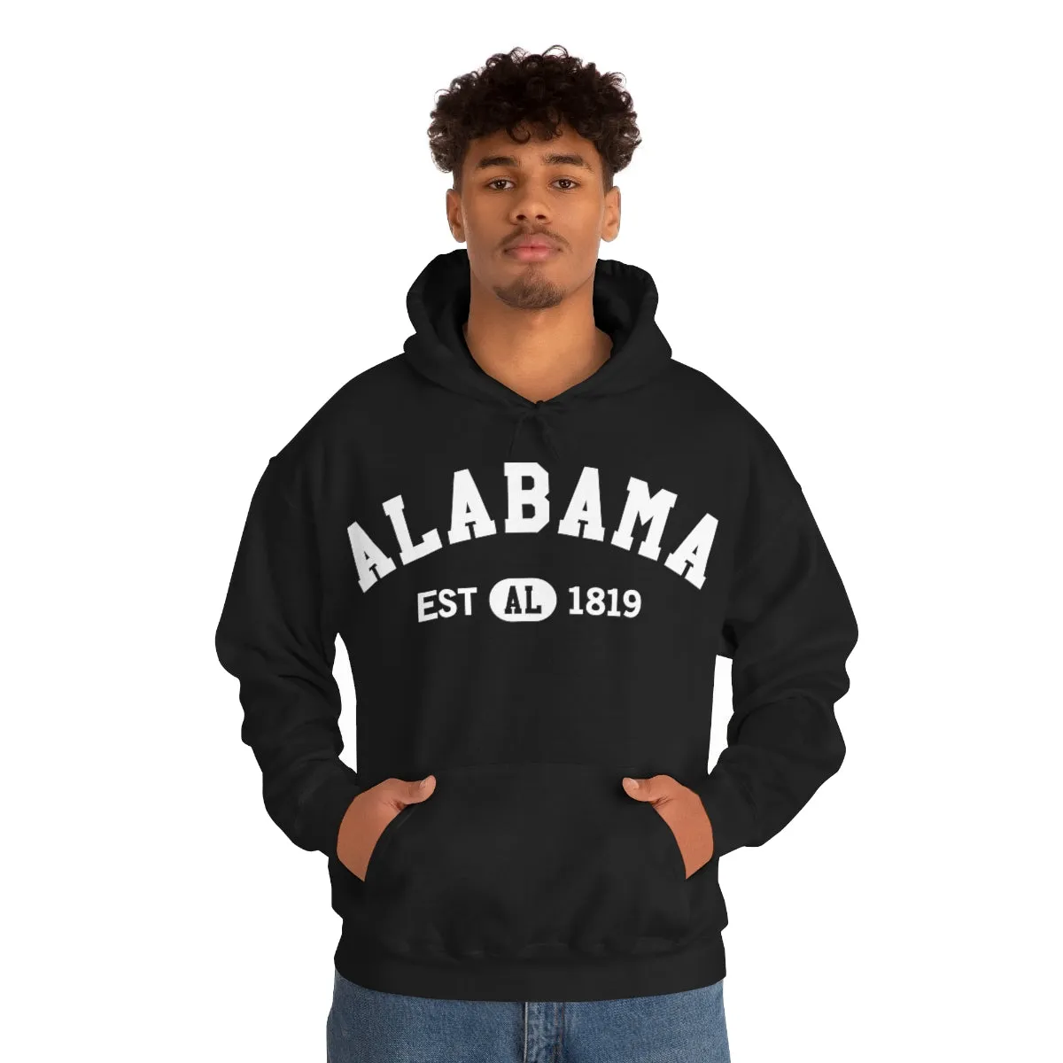 Alabama AL State Hoodie, I Love Alabama Retro Vintage Men Women Hooded Sweatshirt Pride Patriotic USA Gifts Hiking Pullover