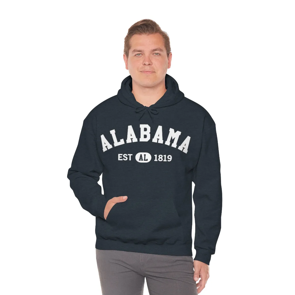 Alabama AL State Hoodie, I Love Alabama Retro Vintage Men Women Hooded Sweatshirt Pride Patriotic USA Gifts Hiking Pullover