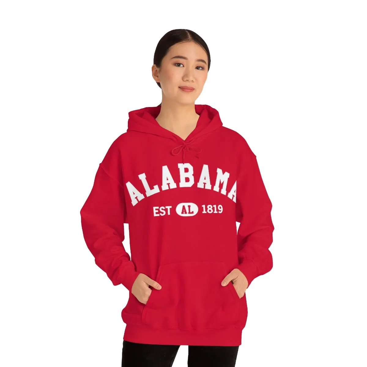 Alabama AL State Hoodie, I Love Alabama Retro Vintage Men Women Hooded Sweatshirt Pride Patriotic USA Gifts Hiking Pullover