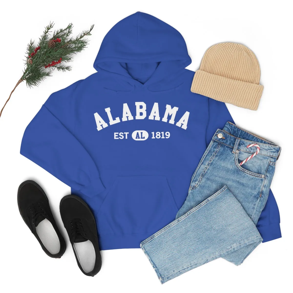 Alabama AL State Hoodie, I Love Alabama Retro Vintage Men Women Hooded Sweatshirt Pride Patriotic USA Gifts Hiking Pullover