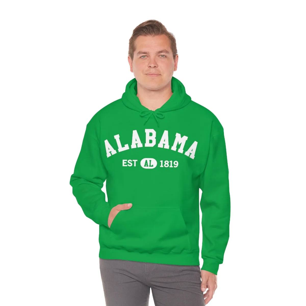 Alabama AL State Hoodie, I Love Alabama Retro Vintage Men Women Hooded Sweatshirt Pride Patriotic USA Gifts Hiking Pullover