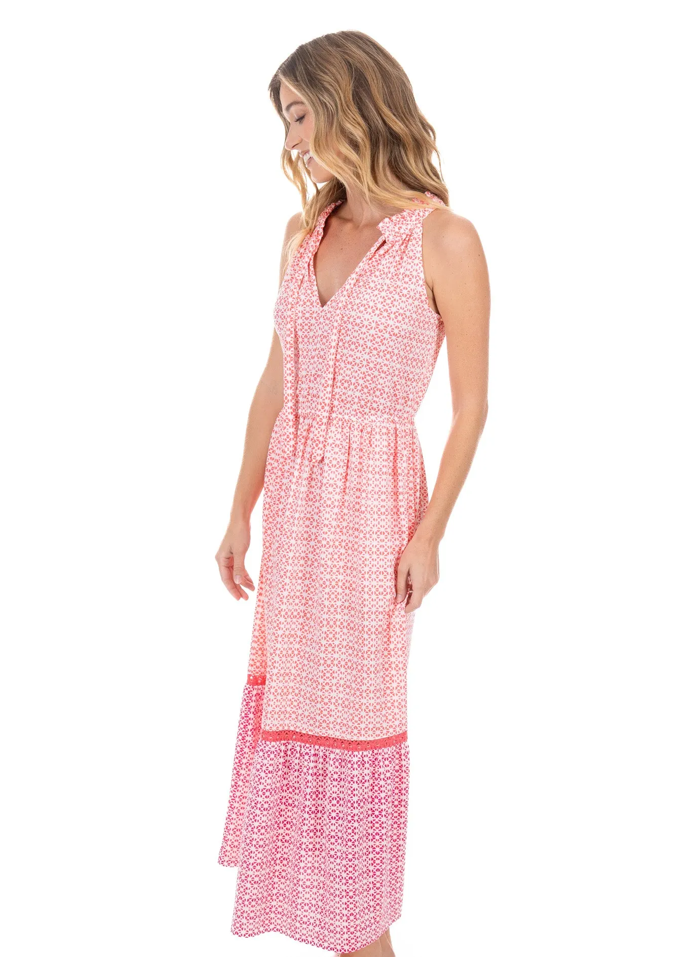 Algarve Tie Neck Maxi Dress