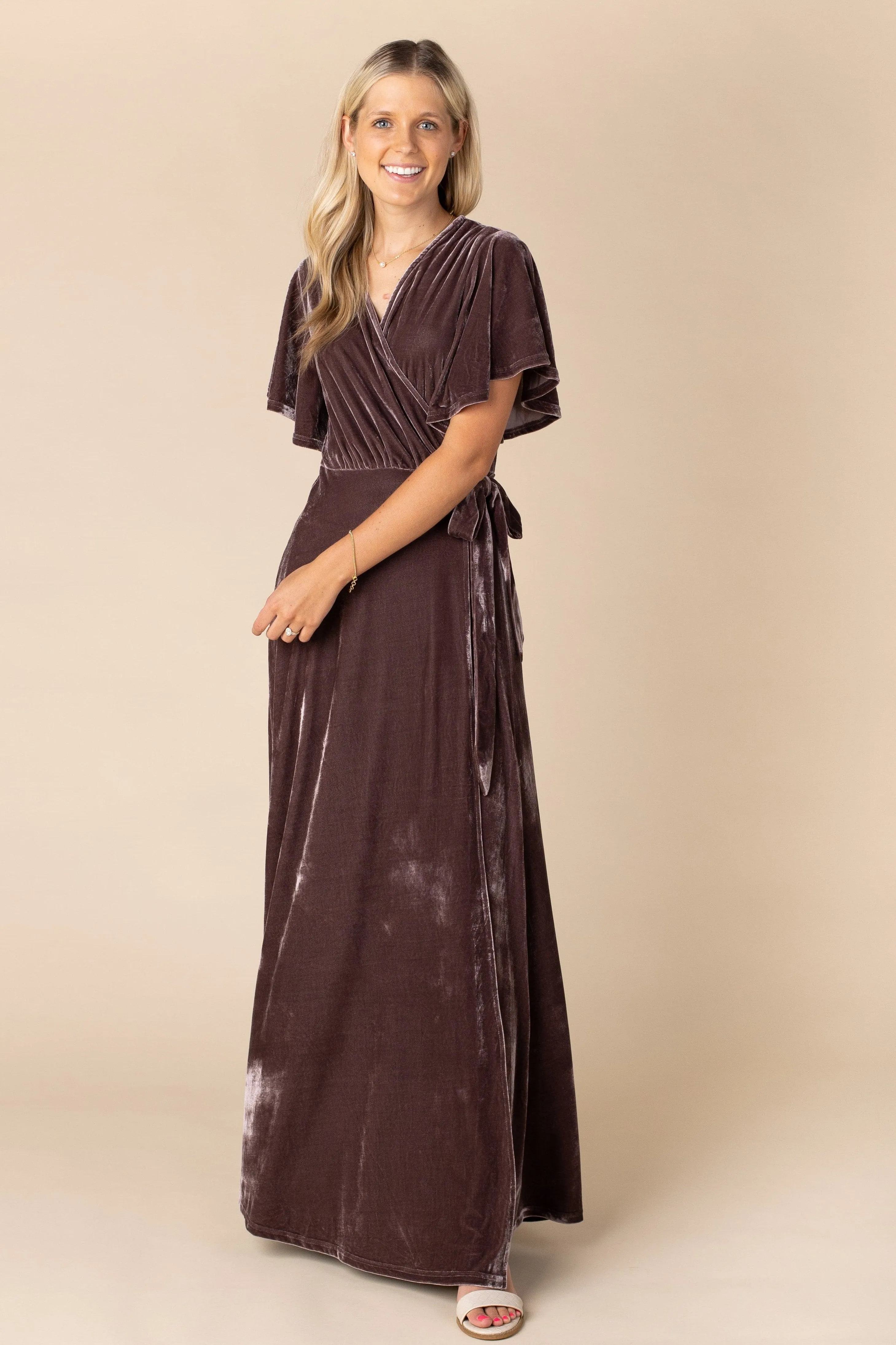 Arbor Velvet Wrap Maxi - Lt Purple