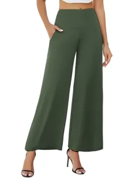 Arolina Women's Stretchy Wide Leg Palazzo Lounge Pants with Pockets Casual Comfy High Waist Palazzo Pants for Women Dressy