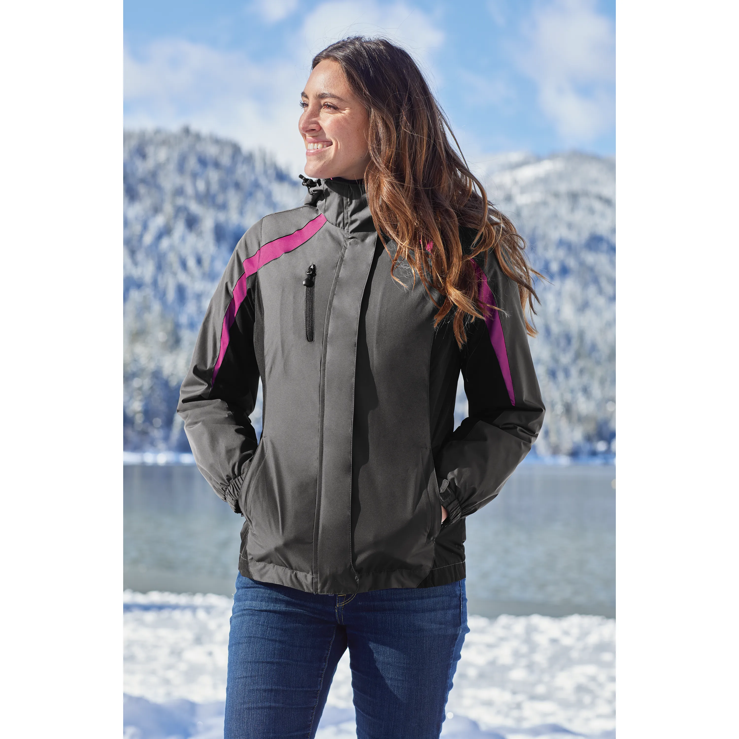 B1618W Ladies Colorblock 3-in-1 Jacket