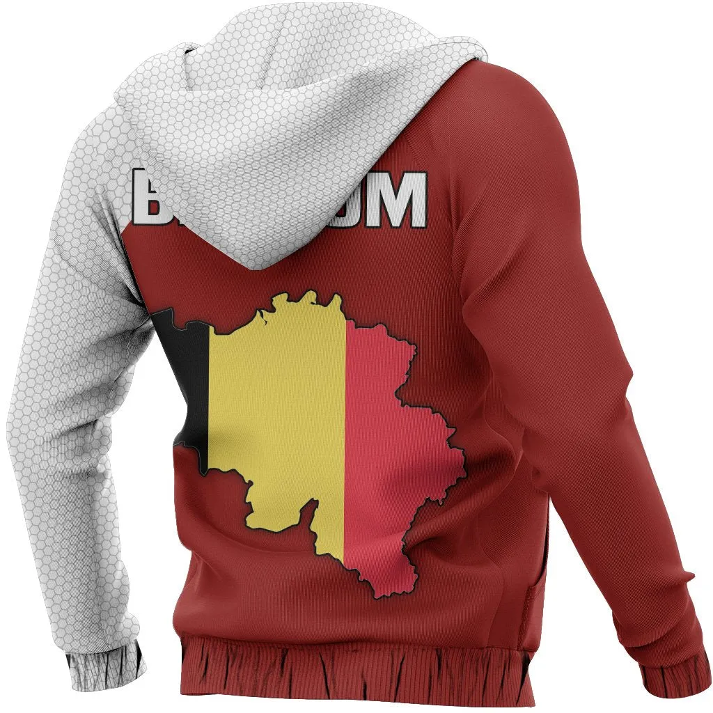 Belgium Map Special Hoodie Red A5