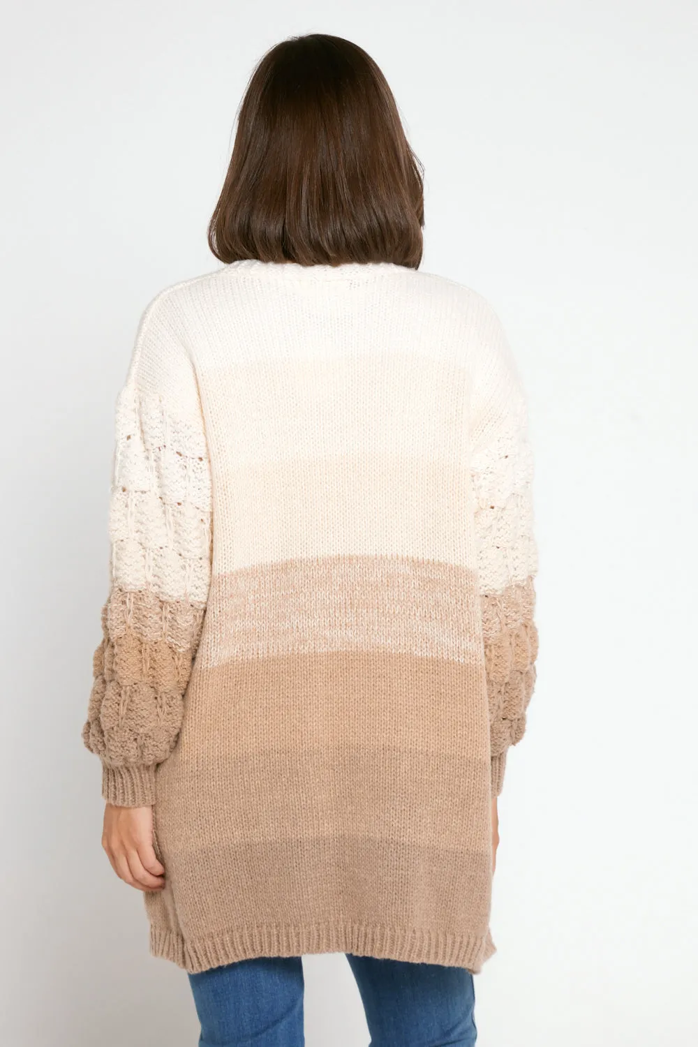 Benita Knit Cardi - Latte Ombre