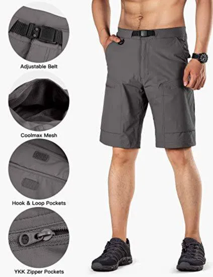 BLITZ Men's Quick Dry Tactical Shorts w/ Built-in Belt