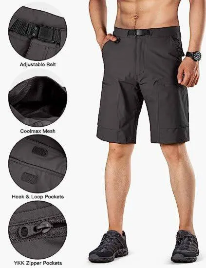 BLITZ Men's Quick Dry Tactical Shorts w/ Built-in Belt