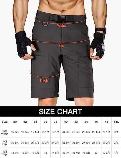 BLITZ Men's Quick Dry Tactical Shorts w/ Built-in Belt