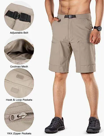 BLITZ Men's Quick Dry Tactical Shorts w/ Built-in Belt