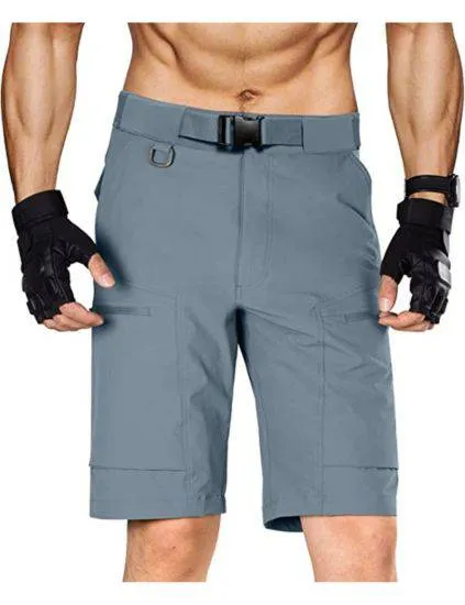 BLITZ Men's Quick Dry Tactical Shorts w/ Built-in Belt