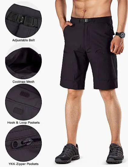 BLITZ Men's Quick Dry Tactical Shorts w/ Built-in Belt