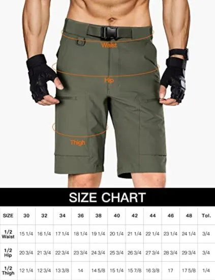 BLITZ Men's Quick Dry Tactical Shorts w/ Built-in Belt