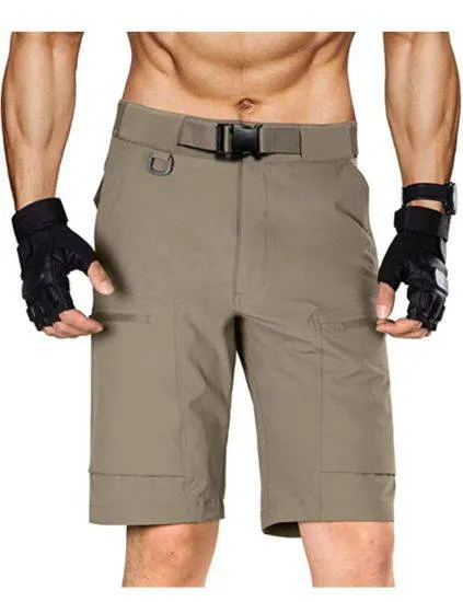 BLITZ Men's Quick Dry Tactical Shorts w/ Built-in Belt