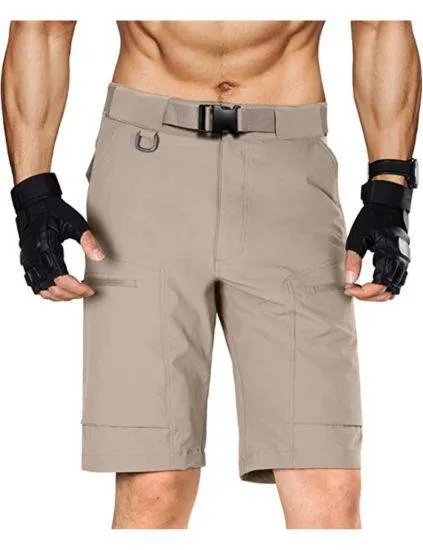 BLITZ Men's Quick Dry Tactical Shorts w/ Built-in Belt