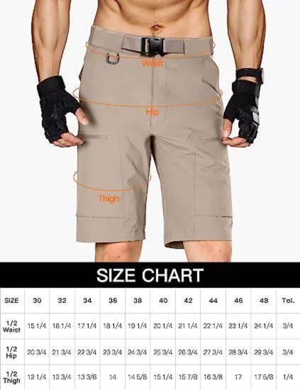 BLITZ Men's Quick Dry Tactical Shorts w/ Built-in Belt