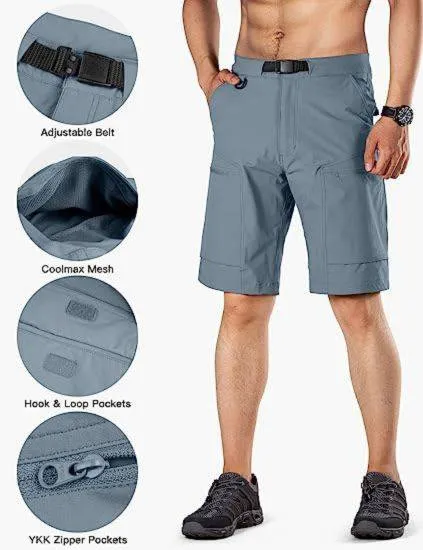 BLITZ Men's Quick Dry Tactical Shorts w/ Built-in Belt