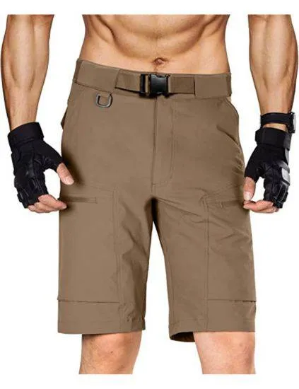 BLITZ Men's Quick Dry Tactical Shorts w/ Built-in Belt