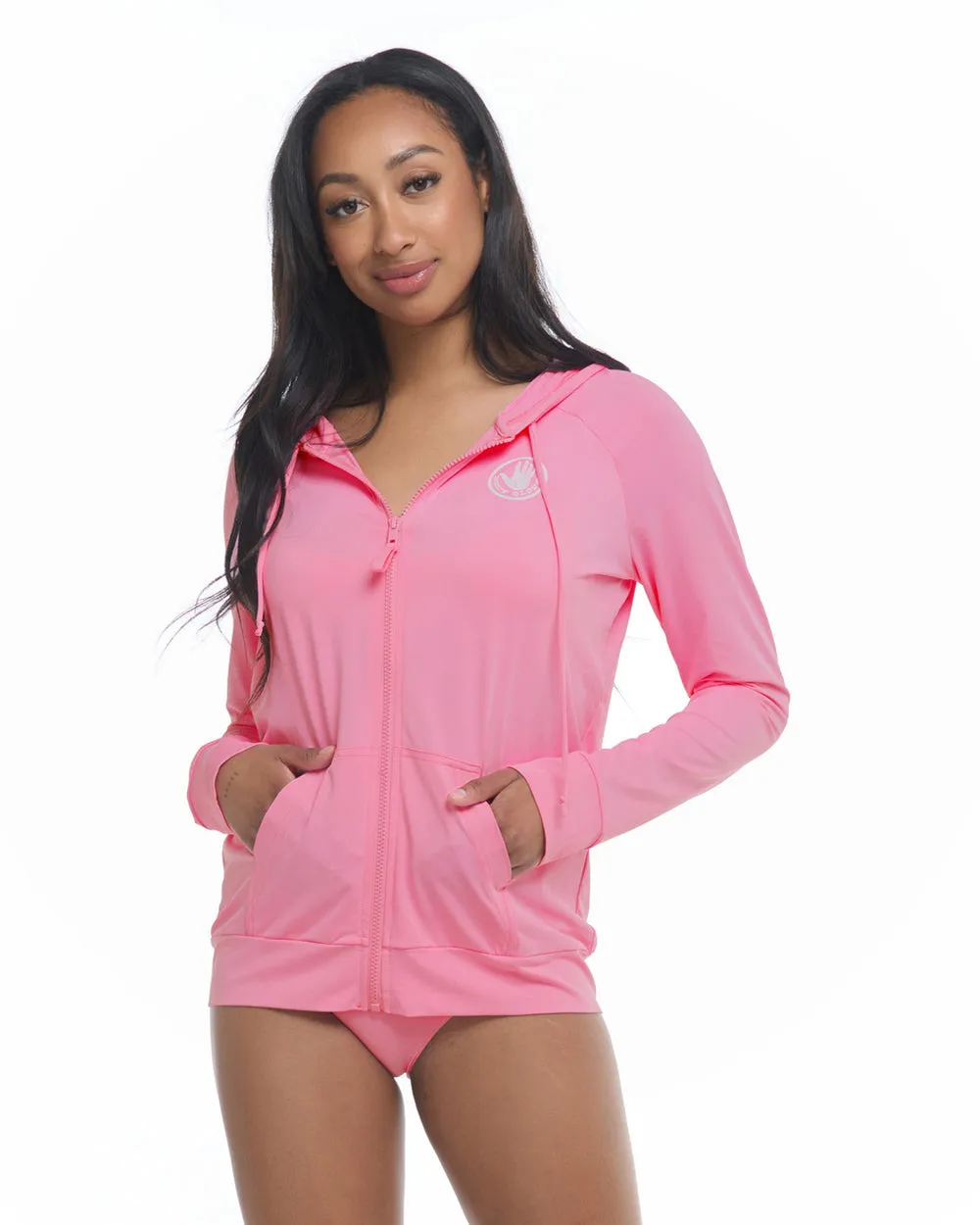 Body Glove Smoothies Adeline Hoodie Rash Guard - Pitaya