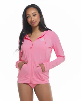 Body Glove Smoothies Adeline Hoodie Rash Guard - Pitaya