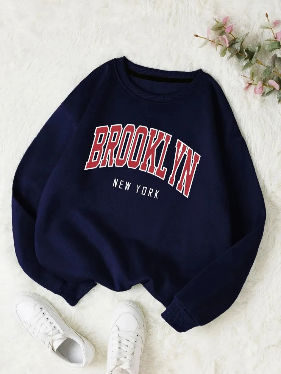 Brooklyn New Work Printed Hoodies Women Cotton Colorful Clothes  Basic Trend Hooded Tops Be Durable Harajuku Hoodie Womens