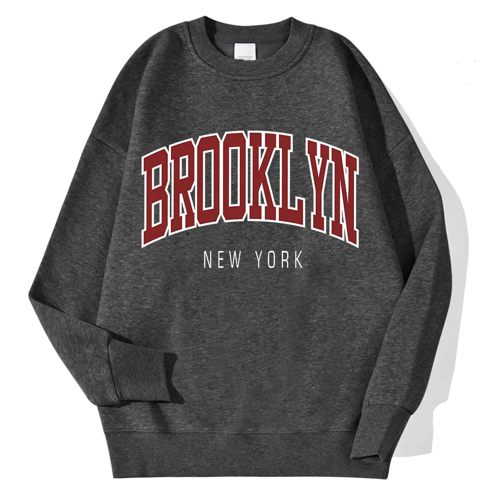 Brooklyn New Work Printed Hoodies Women Cotton Colorful Clothes  Basic Trend Hooded Tops Be Durable Harajuku Hoodie Womens