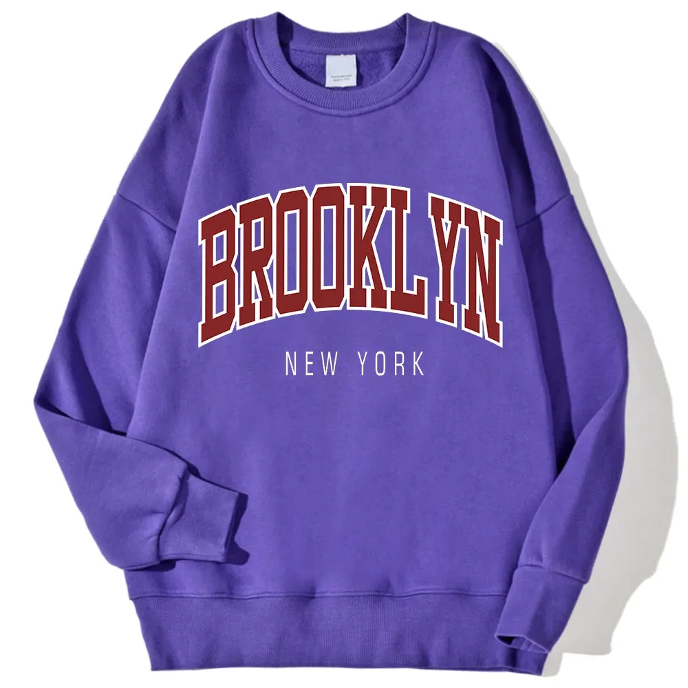 Brooklyn New Work Printed Hoodies Women Cotton Colorful Clothes  Basic Trend Hooded Tops Be Durable Harajuku Hoodie Womens