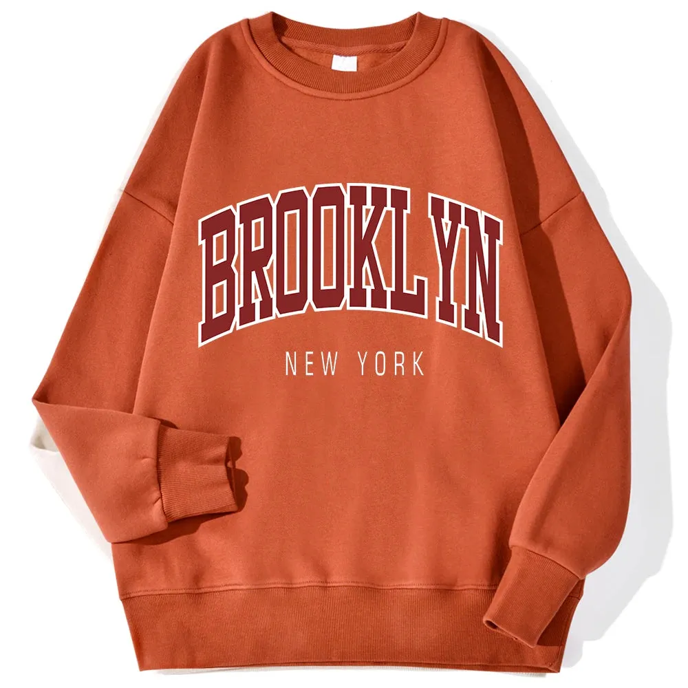 Brooklyn New Work Printed Hoodies Women Cotton Colorful Clothes  Basic Trend Hooded Tops Be Durable Harajuku Hoodie Womens