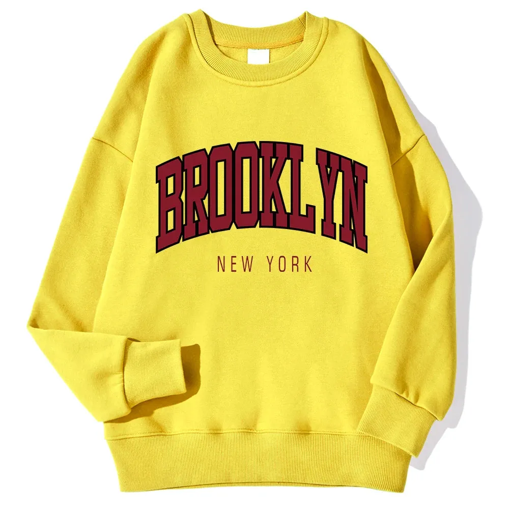 Brooklyn New Work Printed Hoodies Women Cotton Colorful Clothes  Basic Trend Hooded Tops Be Durable Harajuku Hoodie Womens