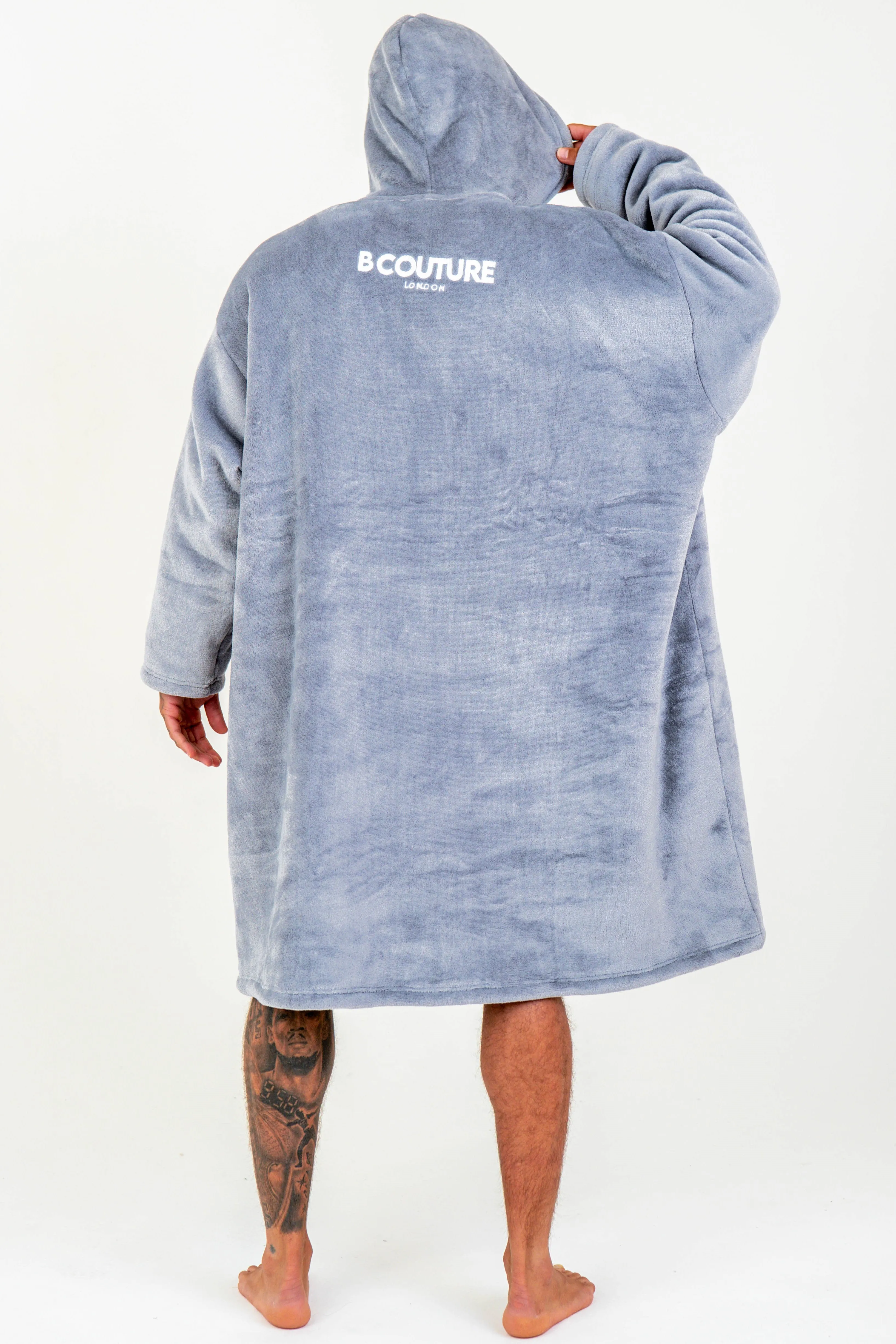 Brunswick Double Weight Fleece Blanket Hoodie - Grey