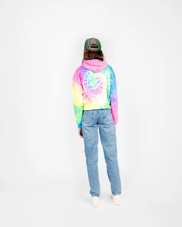 Brushed Wave Rainbow Tie Dye Hoodie