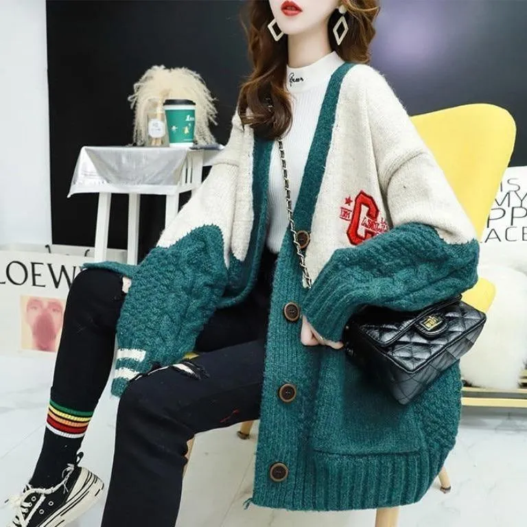 California Cheerleader Cardigan Women's Cardigan Embroidery Patchwork Sweater Jacket Kawaii Cute Girls Cardigan