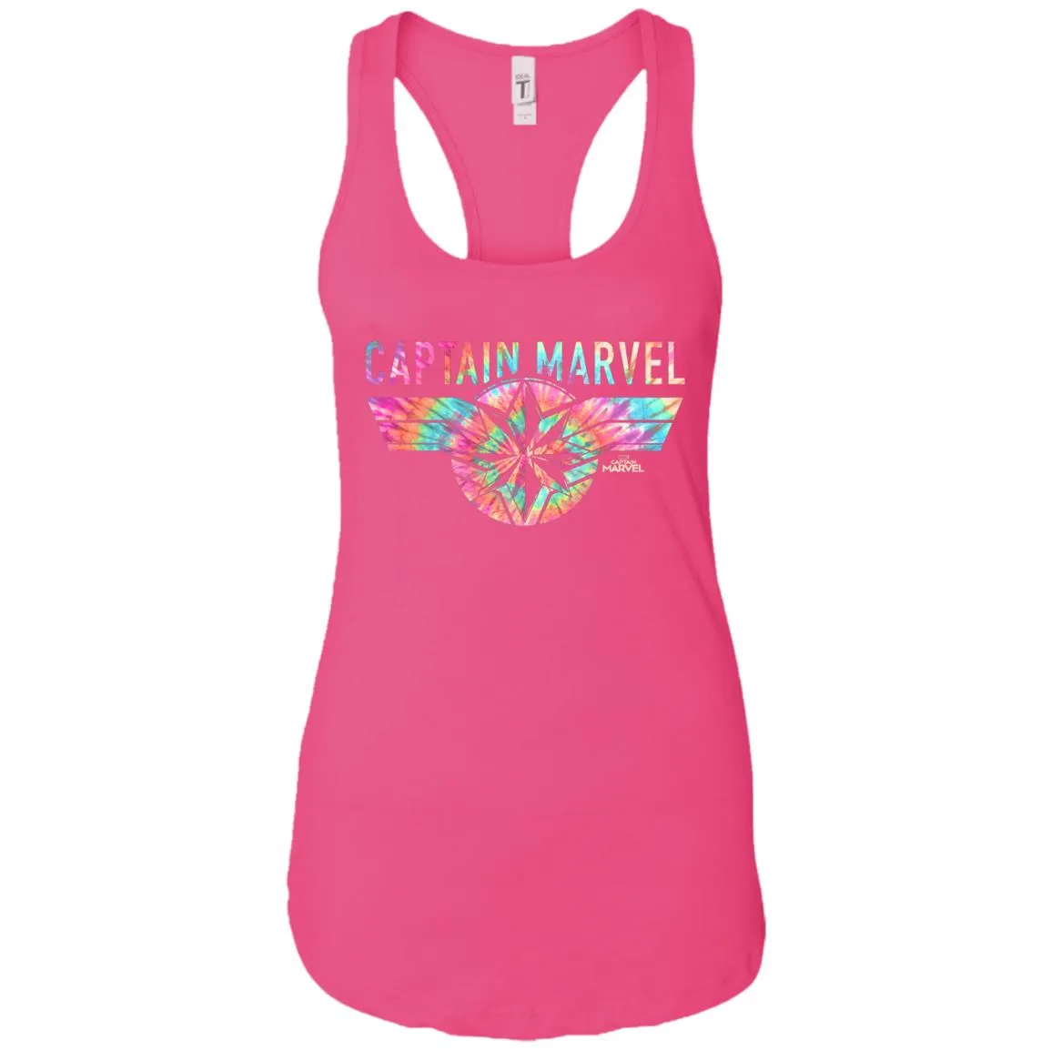 Captain Marvel Logo Banner Tie Dye Colors Women Tank Top