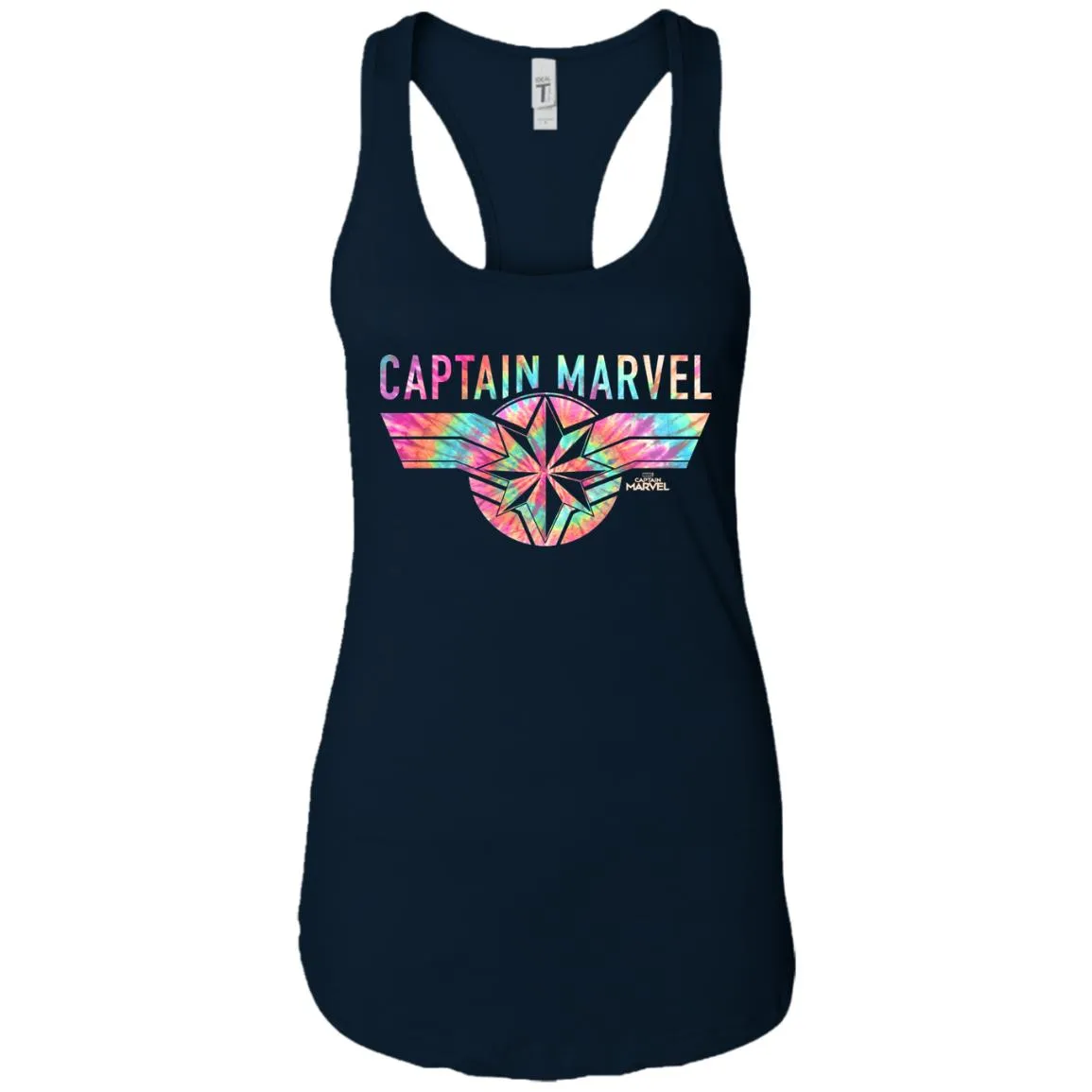 Captain Marvel Logo Banner Tie Dye Colors Women Tank Top