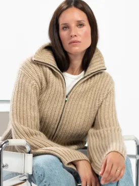 Cardigan Nicole Beige in Cashmere