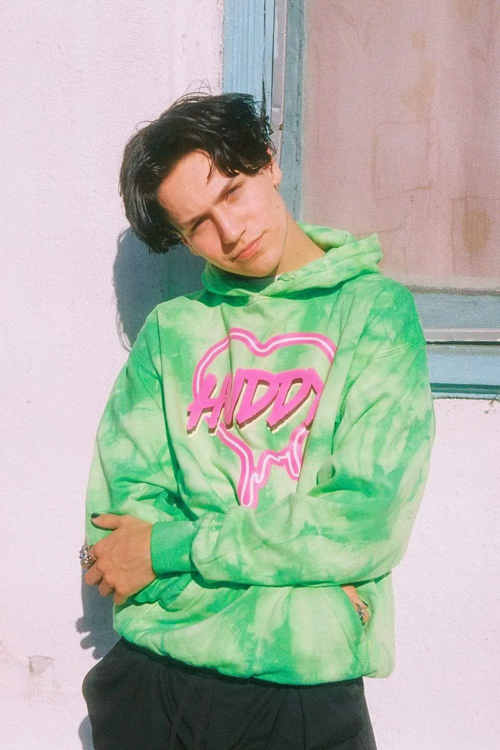 Chase Hudson 'HUDDY LOVE' Green Tie Dye Hoodie