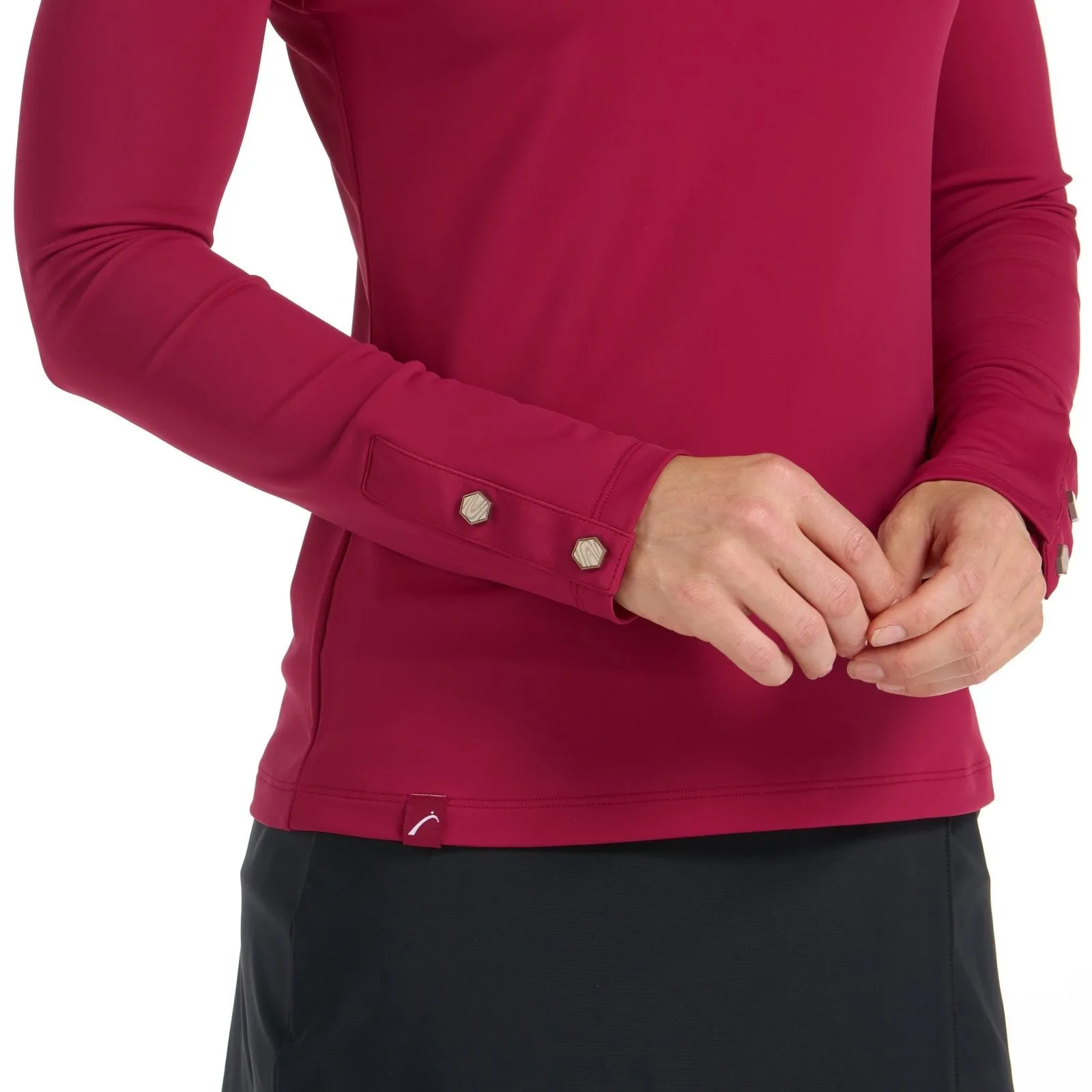 CLARA LONG SLEEVE CRIMSON GOLF SHIRT - FINAL SALE