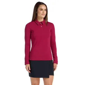 CLARA LONG SLEEVE CRIMSON GOLF SHIRT - FINAL SALE