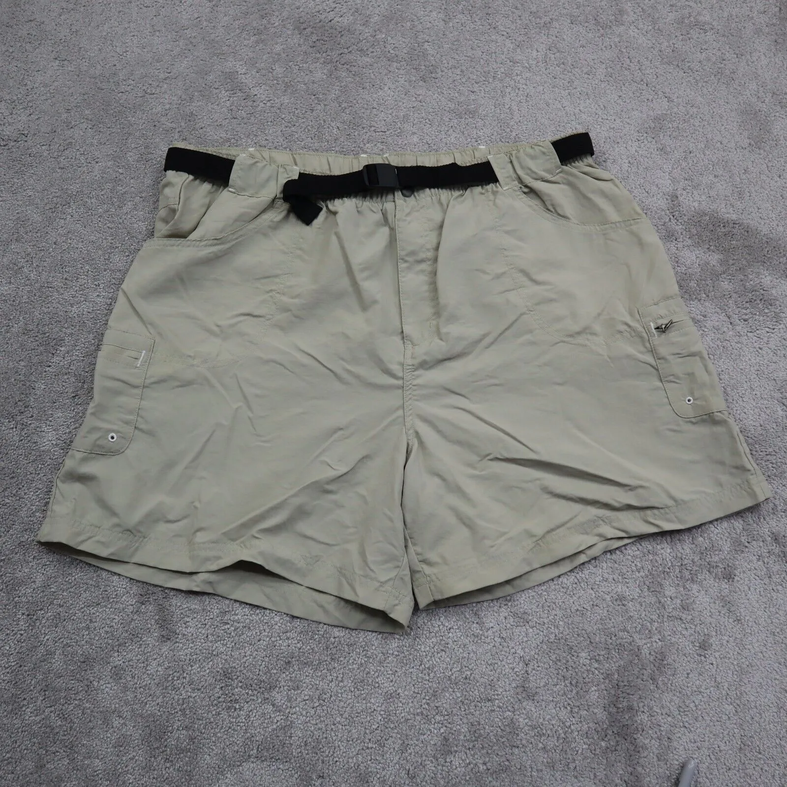 Columbia Men Cargo Shorts High Rise Flat Front Hiking Outdoor Beige Size 1X